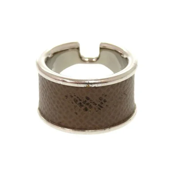 Hermes Olympe GM Vaux Epson Etoupe Silver Hardware Ring Size S Accessories 0373 - Picture 2 of 3